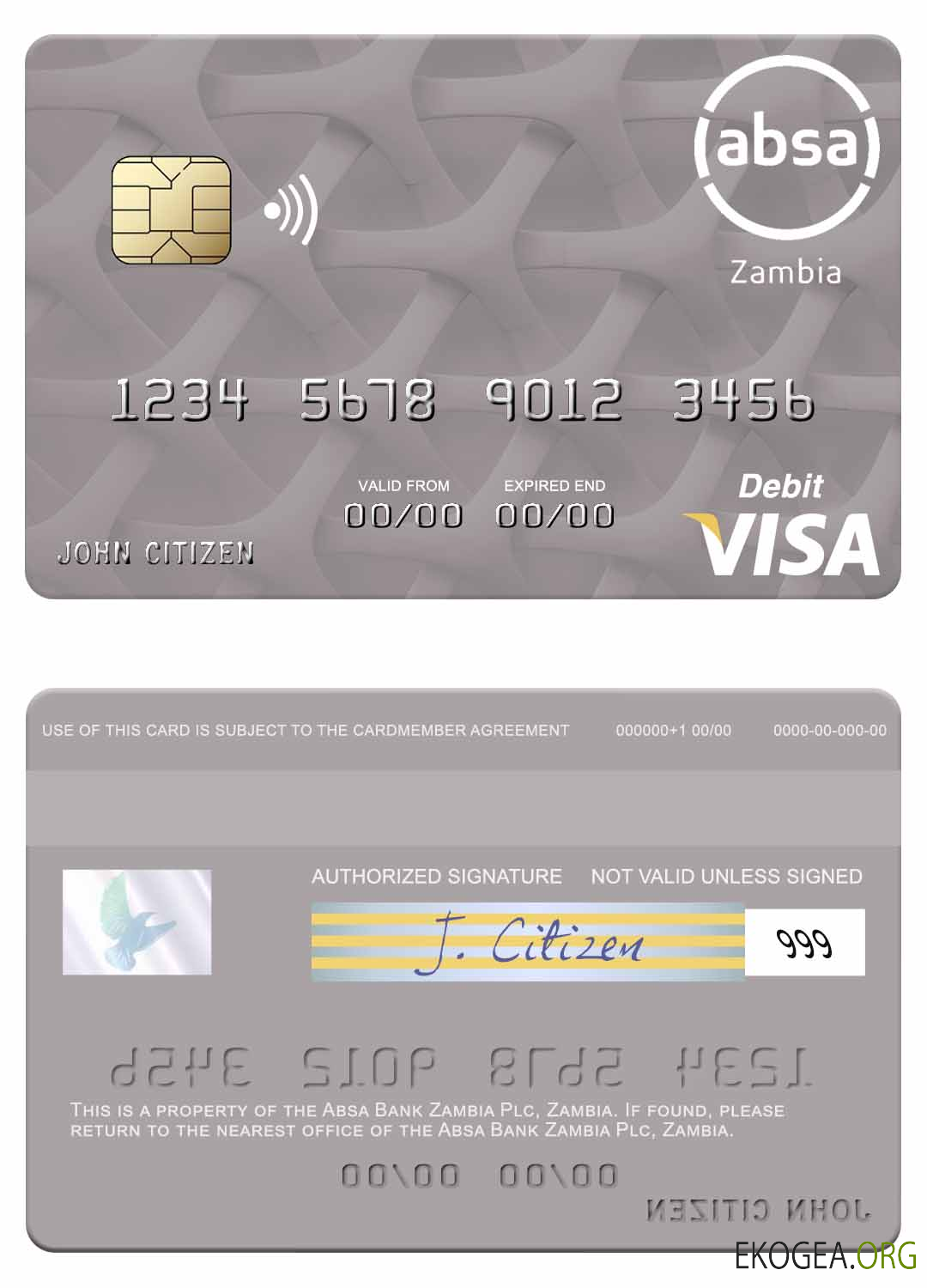 Zambie Absa Bank Zambia Plc carte de débit visa